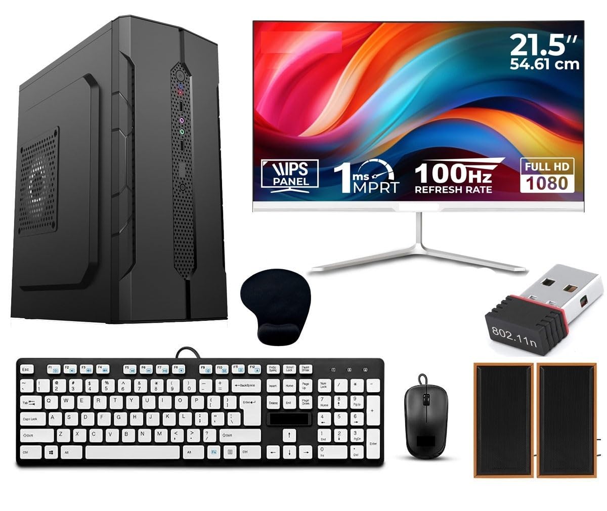 Desktop Computer Set with i3 6100, 8GB RAM, 256GB SSD, 22-inch